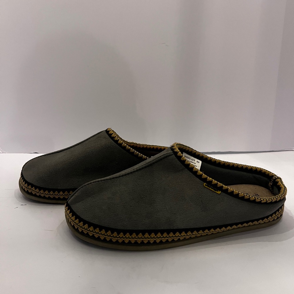 Deer Stags Slippers wherever Charcoal Gray Men's Size 8M Indoor Outdoor